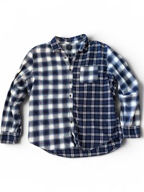 J. Crew Mixed Navy and White Plaid Button-Down Shirt